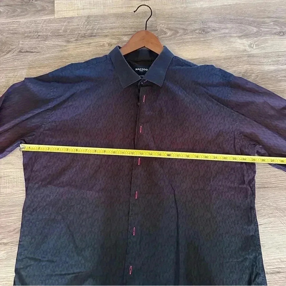 Maceoo Paris Men’s Italian Fabric Dress Shirt 4XL Slim Fit Gradient Long Sleeve - Picture 5 of 11